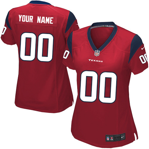 Nike Houston Texans Customized Red Stitched Women's NFL Jersey